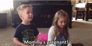 happy,kids,news,surprise,mommys pregnant