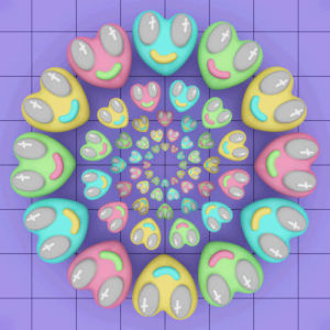 hearts,monsta x,love,3d,psychedelic,rainbow,pastel,pattern,computerart