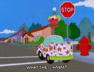 krusty the clown,clown car,season 11,episode 2,stop,11x02,looking out,krustie