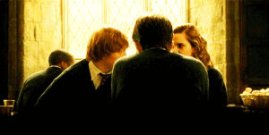 hermione granger,ron weasley,rupert grint,harry potter,star,what,look,emma watson,daniel radcliffe,looking,staring,judging you,glare,glaring