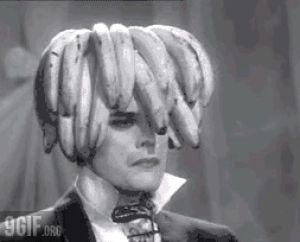 banana hat,black and white,movie,wtf,banana,classic movie