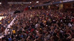 basketball,excited,fan,fans,cleveland cavaliers,finals,nba finals,the finals,2017 nba finals,quicken loans arena