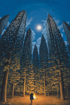 weed,forest,moon,dope,drugs,city,bonfire,architecture,fire,trippy,buildings
