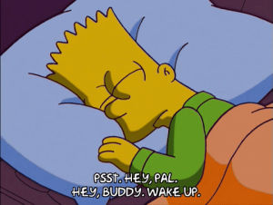 bart simpson,episode 2,season 15,sleeping,15x02,get up