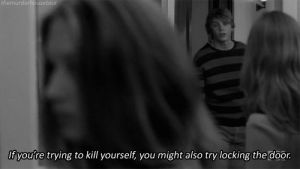 tate langdon,black and white,american horror story,ahs,suicide,violet harmon,tw suicide,tw self harm