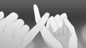 promise,kawaii,anime,black and white