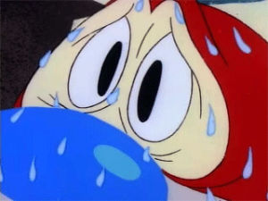 nervous,anxious,ren and stimpy,scared,terrified,stimpy
