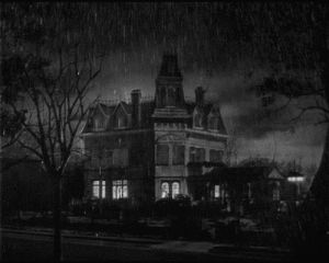 spooky,haunted,the addams family,house,black and white,lighting,vintage,home