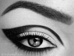 eyeshadow,black and white,makeup,eye,cosmic