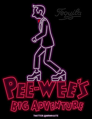 neon,movie poster,pee wee herman,pee wees big adventure