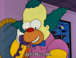 season 3,happy,episode 6,1,krusty the clown,telephone,3x06,schedule,appointment