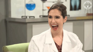 mouth open,science,smile,lol,comedy,agree,satire,uh huh,megan amram,experimenting with megan amram,science for her,amy poehlers smart girls
