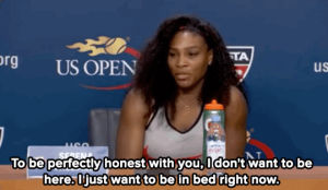 sports,news,smile,women,smiling,mic,serena williams,identities,reporter,loveism,press conference,telling women to smile