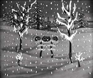 black and white,disney,vintage,snow,winter,silly symphony