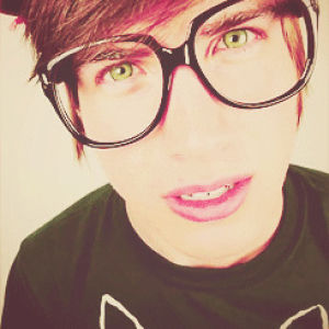 youtube,glasses,youtuber,tongue,crush,green eyes,cute guy