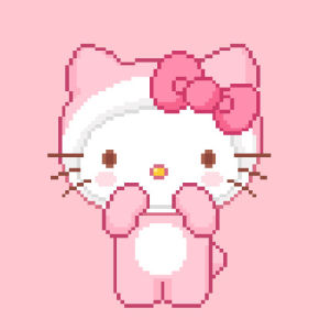 hello kitty,cute,hearts,transparent,pixel,holidays,pink,anime,kawaii