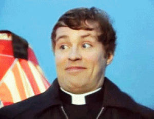 father ted,so many questions,smiling,priest,happy,idk,grumpy cat,father dougal mcguire,funny cat