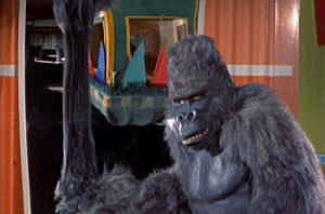 gorilla suit,gorilla,ape,rhetthammersmith,50s horror,cultmovie,3d movie,gorilla at large