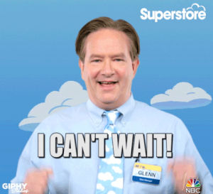 cant wait,i cant wait,superstore,excited,glenn,mark mckinney