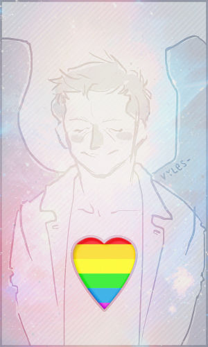 castiel,supernatural,gay pride,congrats usa,always thought of cas as the angel of love,vyles art