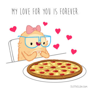 slothilda,valentines day,animation,artists on tumblr,kawaii,pizza,comics,i love you,sloth,card,greeting cards
