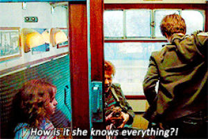 hogwarts express,remus lupin,harry potter,oh,ron weasley,knowledge,suitcase,lupin,know it all,videobombed