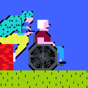 petscii,people,old,social,feed,wheel chair,invalid,idk what this is
