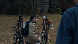 stranger things,sit,bike,lets go,ride with me,hop on