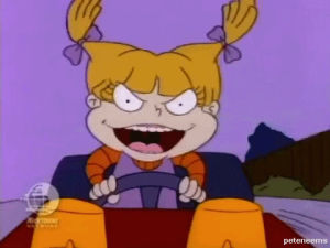 angelica,rugrats,evil laugh,laughing,driving
