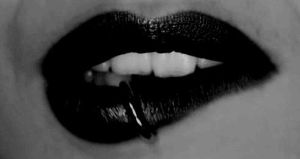 lips,teeth,girl,hot,black and wite