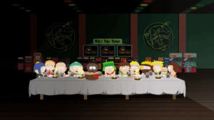 eric cartman,kyle broflovski,surprised,butters stotch,jimmy valmer,token black,craig tucker,paying attention,set table
