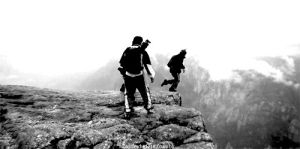 sky diving,base jumping,couples,black and white,photography,amazing,death