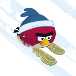 skiing,angry birds,ski,snow,downhill skiing,red,winter,bird,downhill