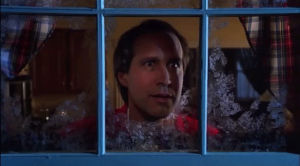 chevy chase,national lampoons christmas vacation,christmas vacation,clark griswold,staring,peeping