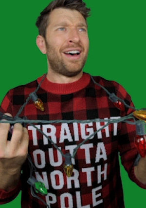 christmas lights,reaction,christmas,what,confused,help,santa,merry christmas,glow,brett eldredge,tipsy elves,christmas sweater,north pole,ugly christmas sweater,straight outta,need an adult,straight outta north pole
