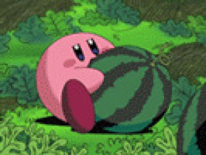 kirby,eating,hungry,watermelon