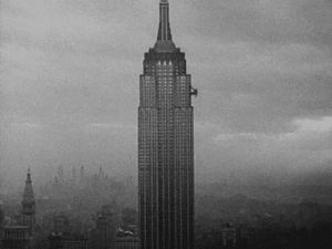 empire state building,king kong,black and white,vintage,nyc