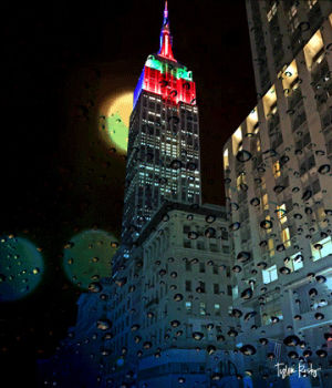 empire state building,bokeh,water,city,nyc,rain,lights,empire,new york city,wet
