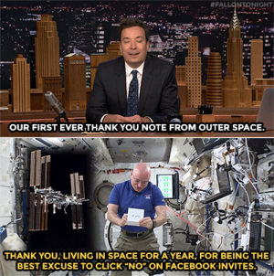 comedy,space,facebook,astronaut,outer space,astronauts,thank you notes,scott kelly