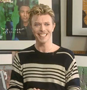 david bowie,lol,laughing,1990s,haha