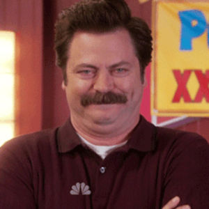 pleased,smiling,parks and recreation,parks and rec,ron swanson