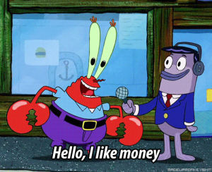 mr krabs,spongebob squarepants,money,job