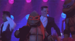 teenage mutant ninja turtles,vanilla ice,movie,dancing,partying,george lucas,cameo
