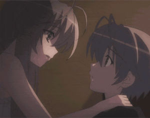 anime kiss,relaciones,anime love,yosuga no sora,sora,haru