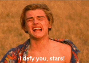 leonardo dicaprio,romeo and juliet,sad,crying,scared,stars,frustrated,screaming