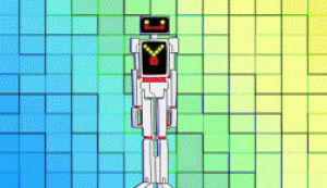 robot,robot dance,rainbow
