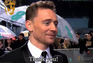 thanks,thank you,reaction,tom hiddleston,bafta,you can see the th