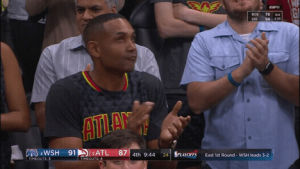 fun,basketball,nba,excited,fan,clapping,applause,legend,clap,playoffs,atlanta hawks,nba fans,grant hill