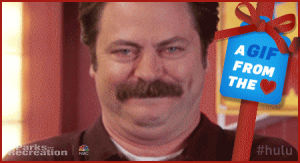 ron swanson,tv,television,parks and recreation,parks and rec,holidays,giggling,from the heart,t from the heart