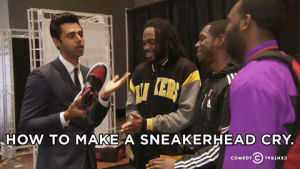 sneakerhead,tv,omg,cry,shoes,the daily show,broken,daily show,sneakers,trevor noah,mine,tds,dailyshow,the daily show with trevor noah,thedailyshow,daily show with trevor noah,hasan minhaj,daily show correspondent